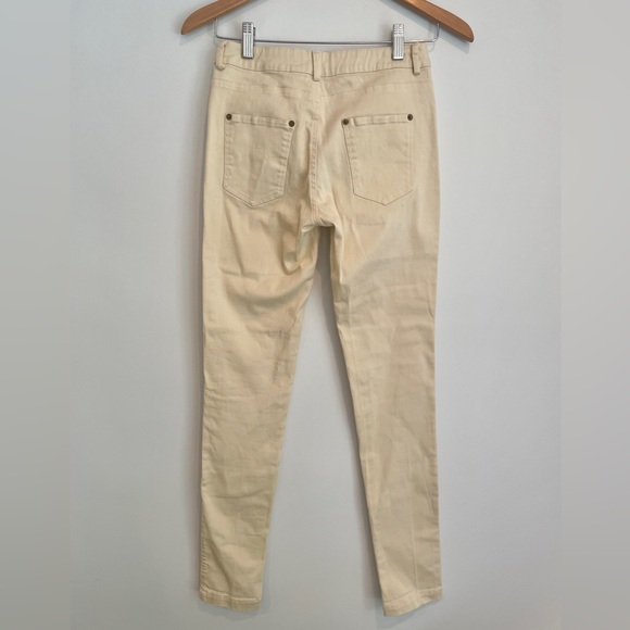 Flannel Brand Slim Fit Skinny Jeans Cream Women’s Small - Picture 2 of 3